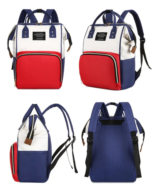 Bolso Mochila Maternal Multibolsillo 40x26cm - Diseño Multicolor Ergonómico