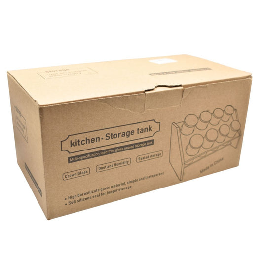 Set de Recipientes de Vidrio Herméticos con Soporte de Madera Premium