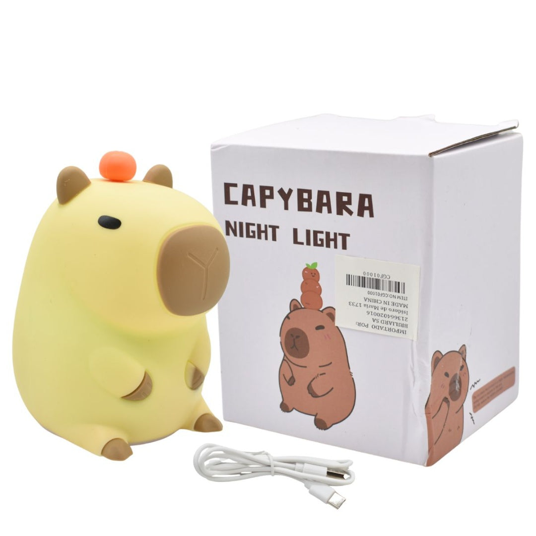 Lámpara Capibara LED Recargable 🐾 Luz Nocturna Suave Carpincho