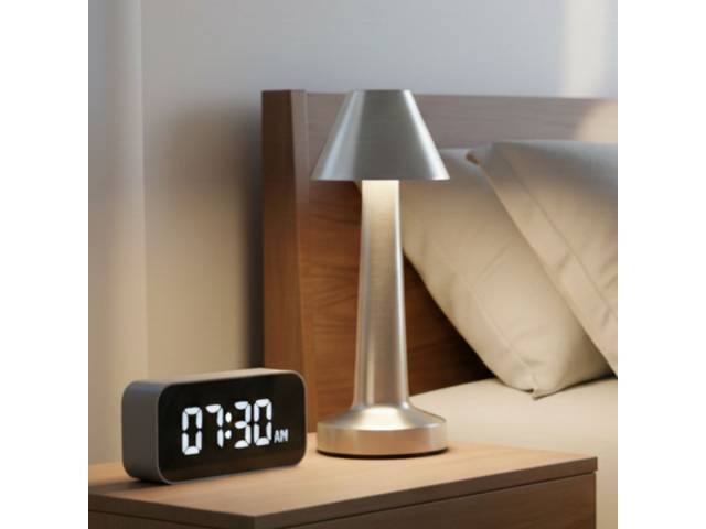 Lámpara de Escritorio LED Recargable con Panel Digital - Diseño Slim 24cm