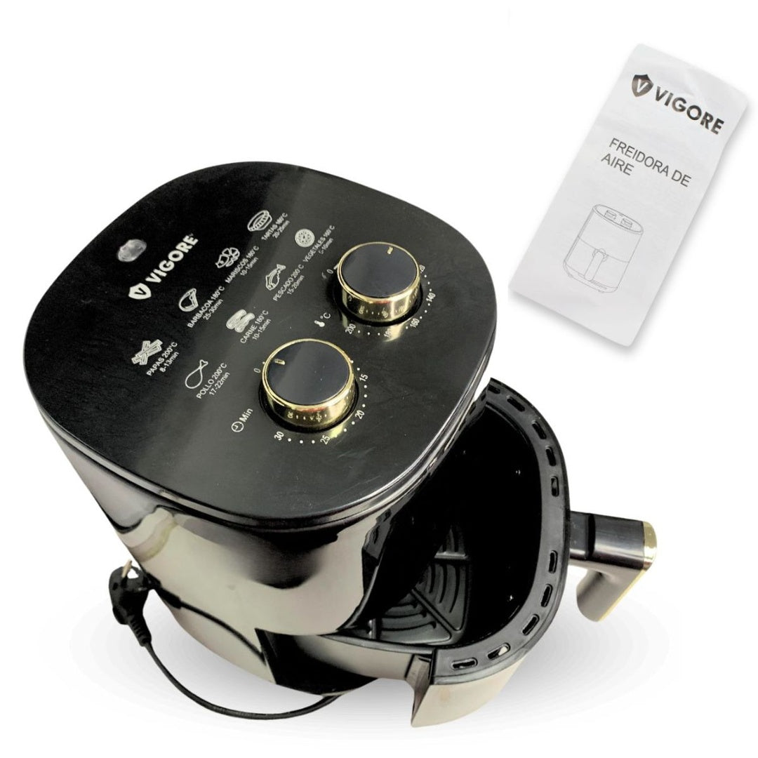 Freidora de aire 4L 1050W negra Vigore
