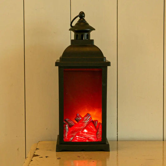 Lámpara Farol LED Efecto Llama Realista - 34x13x13cm Estilo Vintage