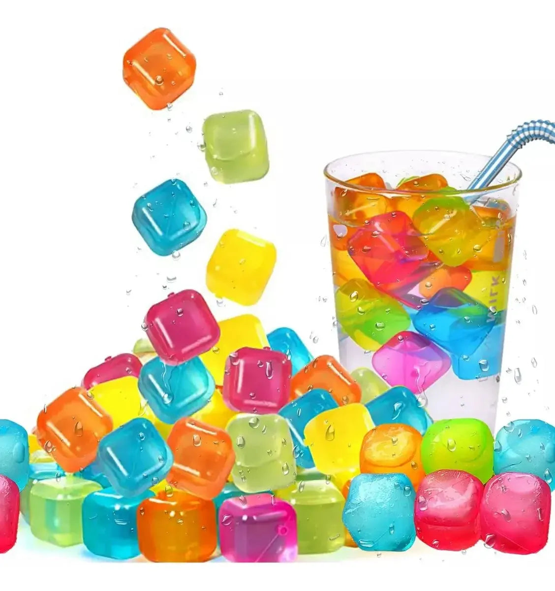 Cubos de Hielo Reutilizables x20 Unidades - Hielo Ecológico de Colores
