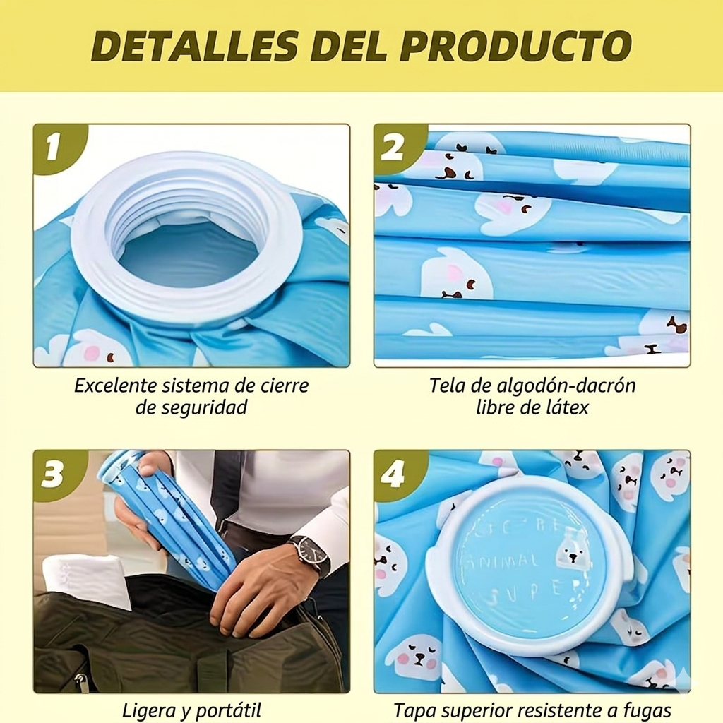 Bolsa de tela con tapa para hielos 15x8cm