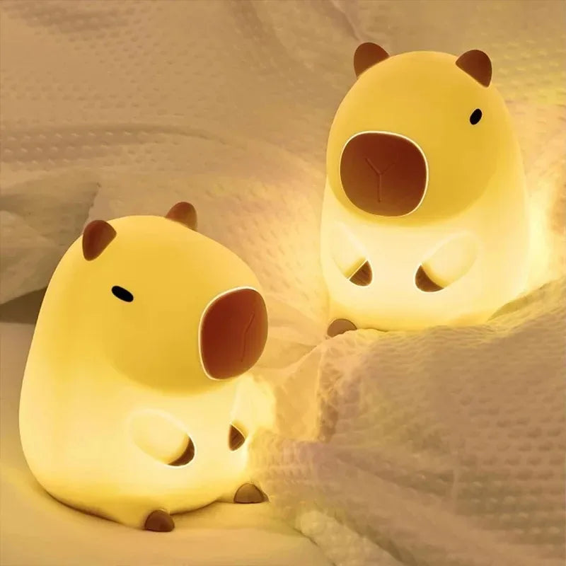 Lámpara De Noche Capibara De Silicona Para Mesita