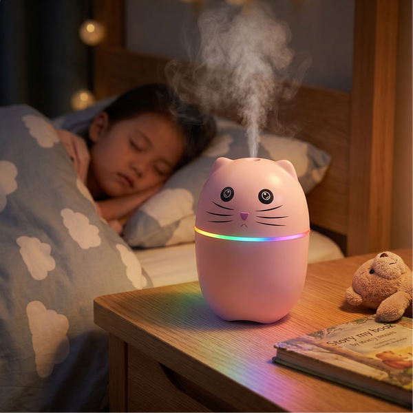 Humidificador Difusor Ultrasónico Kawaii 220ml - Lámpara LED y USB