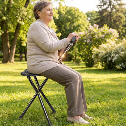 Bastón Trípode con Asiento Peguera Plegable - 90cm de Altura