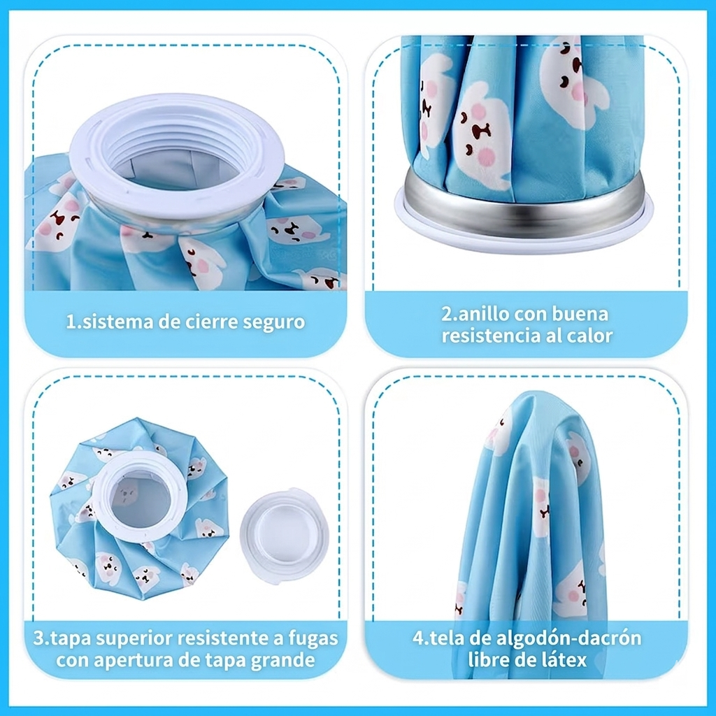 Bolsa de tela con tapa para hielos 15x8cm