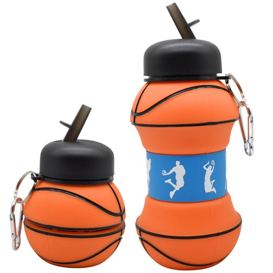 Botella de Silicona Plegable Deportiva - Diseño Pelota de Fútbol o Basket