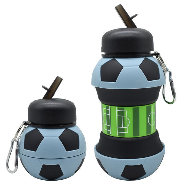 Botella de Silicona Plegable Deportiva - Diseño Pelota de Fútbol o Basket