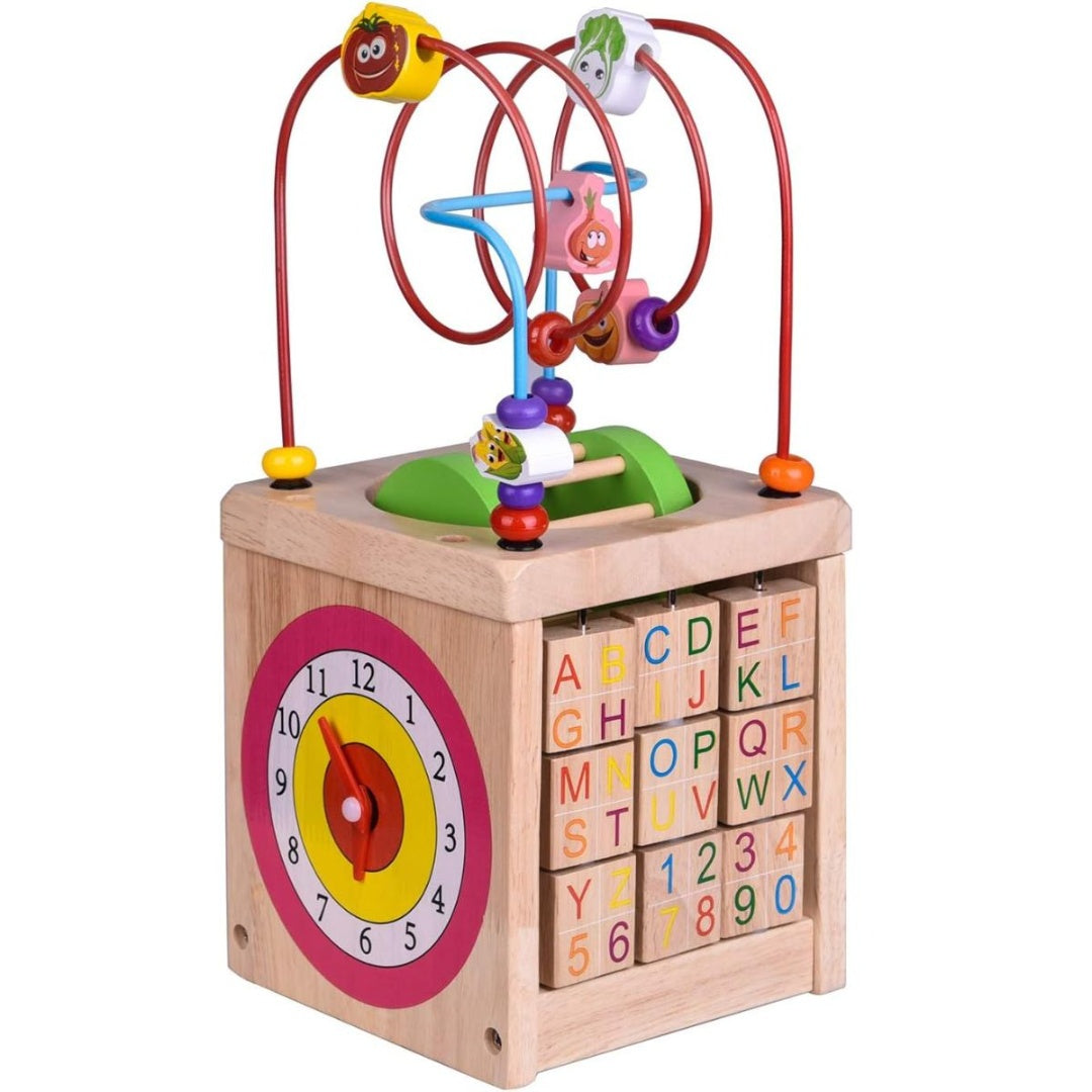 Cubo Didáctico de Madera 5 en 1 para Niños