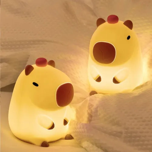 Veladora LED Capibara Multicolor - Lámpara de Noche Silicona Soft 12cm