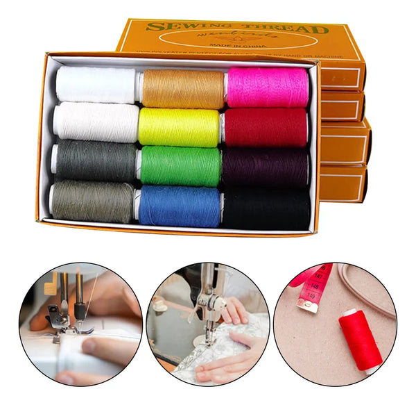 Hilos de coser x 12 unidades para máquina y uso doméstico