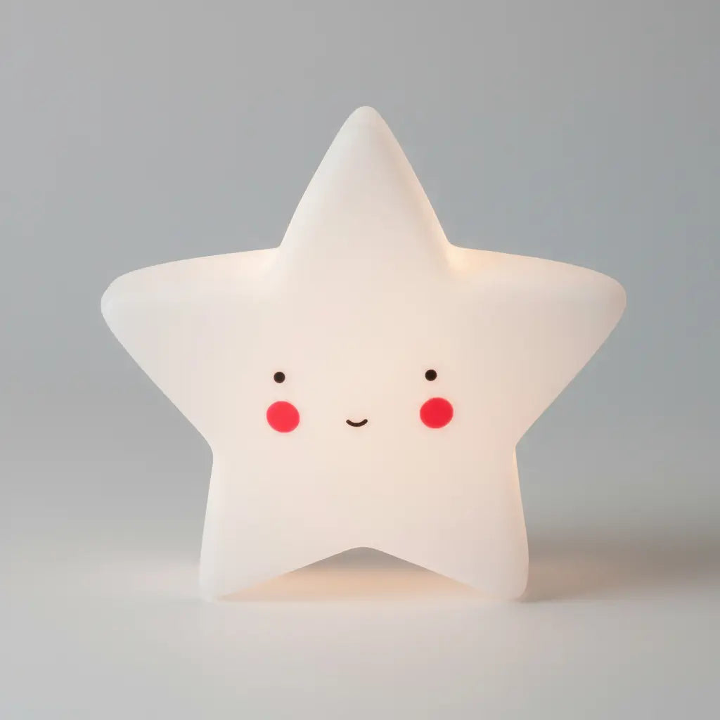 Veladora LED Estrella Blanca 12cm - Luz de Noche Infantil Quitamiedos