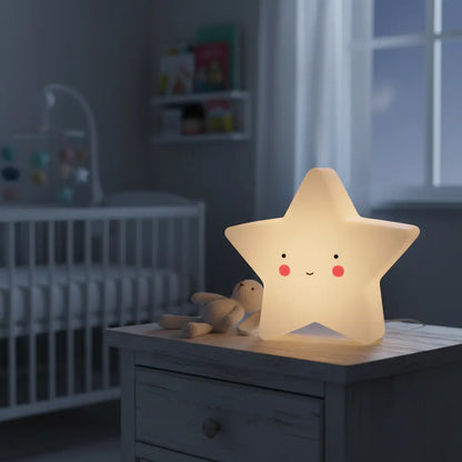 Veladora LED Estrella Blanca 12cm - Luz de Noche Infantil Quitamiedos
