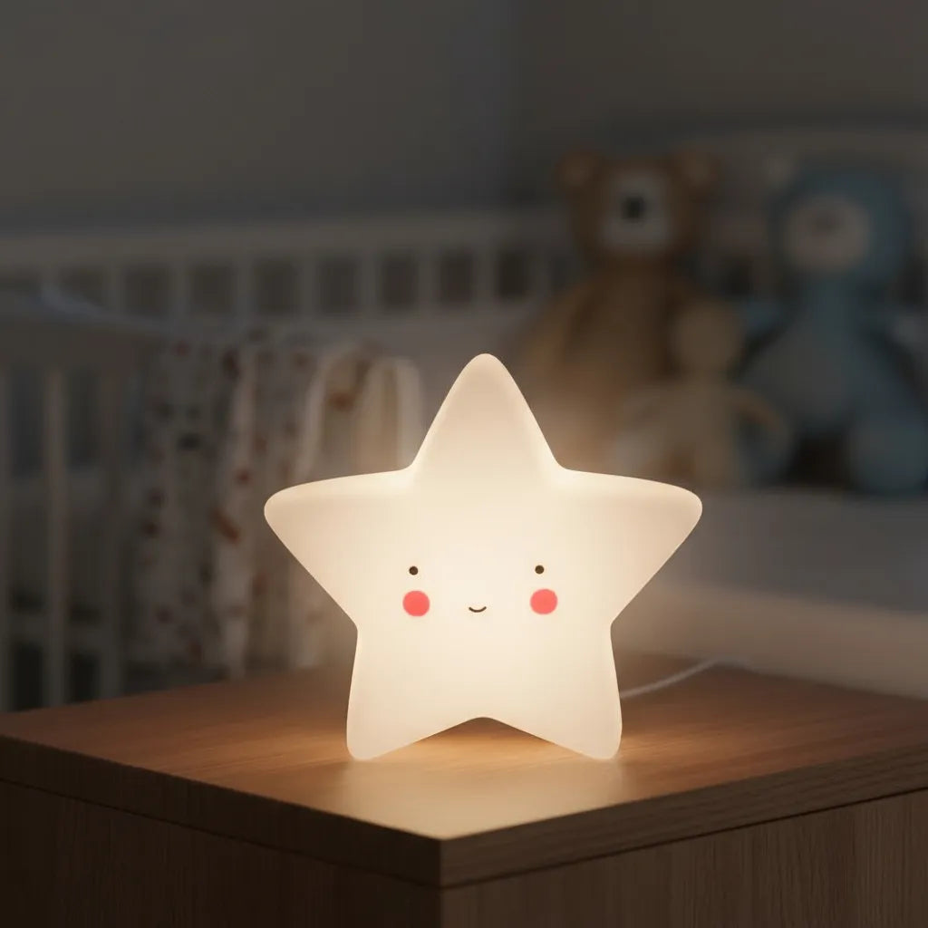 Veladora LED Estrella Blanca 12cm - Luz de Noche Infantil Quitamiedos