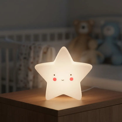 Veladora LED Estrella Blanca 12cm - Luz de Noche Infantil Quitamiedos