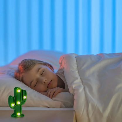 Lámpara Veladora LED Cactus Decorativa - Luz de Noche Marquee 26cm