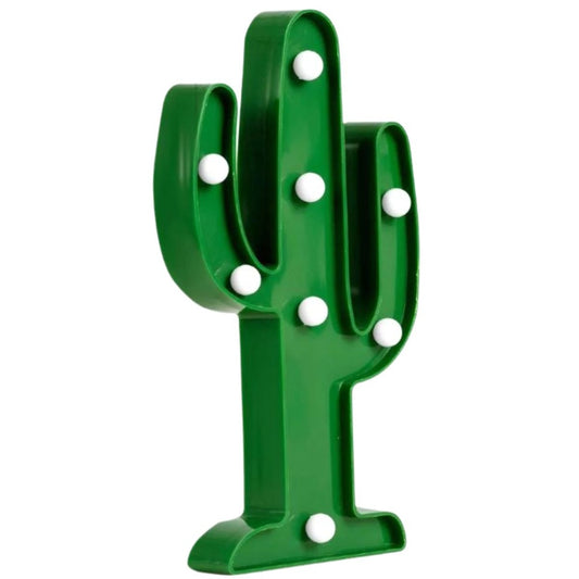 Lámpara Veladora LED Cactus Decorativa - Luz de Noche Marquee 26cm