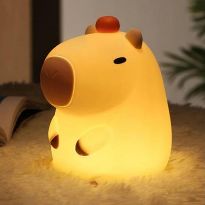 Veladora LED Capibara Multicolor - Lámpara de Noche Silicona Soft 12cm