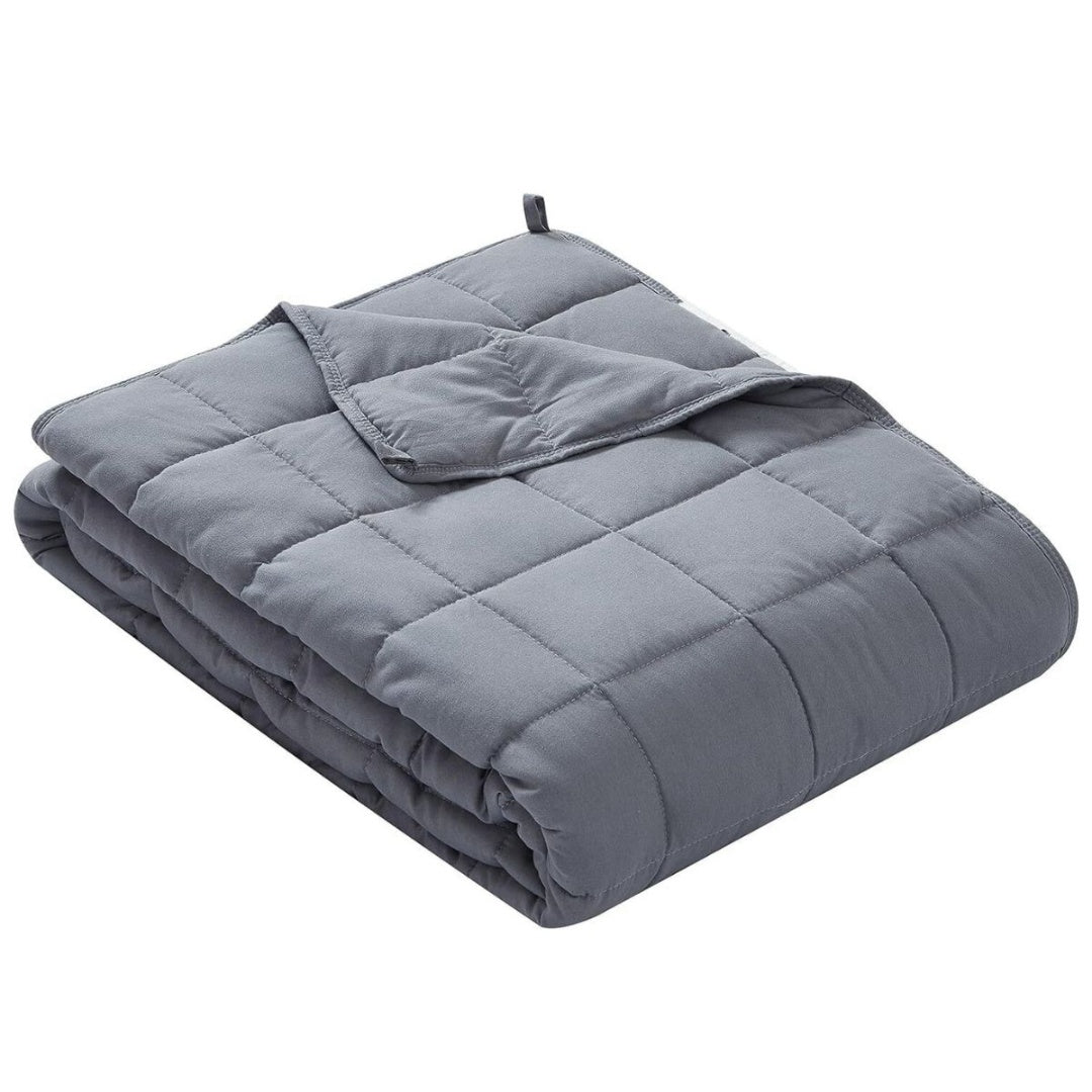 Manta Con Peso Terapéutica 7kg Algodón Antiestrés 150x200cm - Gris