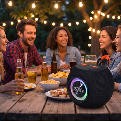Parlante Bluetooth Esférico con Luces LED RGB y Radio FM - Sing-e ZQS P5
