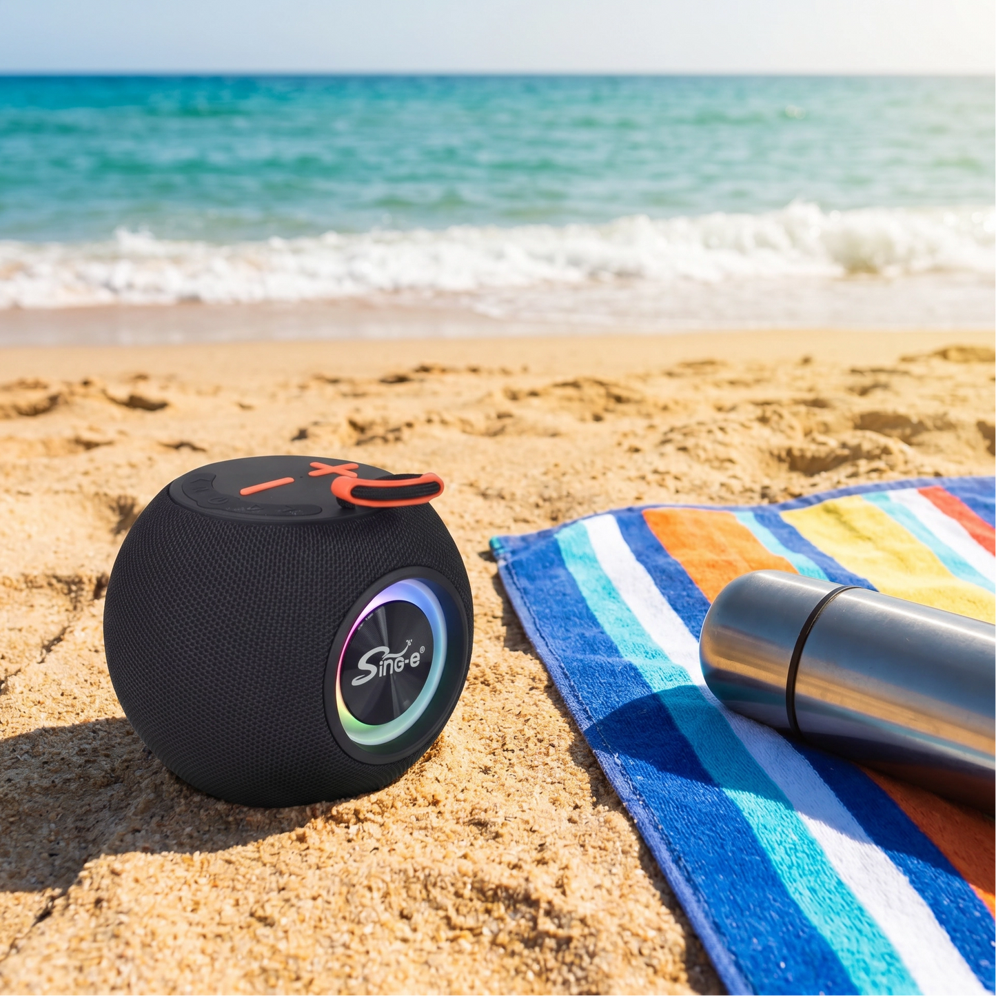 Parlante Bluetooth Esférico con Luces LED RGB y Radio FM - Sing-e ZQS P5