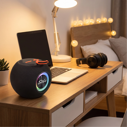 Parlante Bluetooth Esférico con Luces LED RGB y Radio FM - Sing-e ZQS P5
