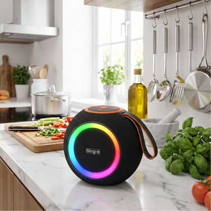Parlante Bluetooth Esférico con Luces LED RGB y Radio FM - Sing-e ZQS P5