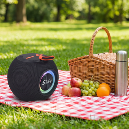 Parlante Bluetooth Esférico con Luces LED RGB y Radio FM - Sing-e ZQS P5