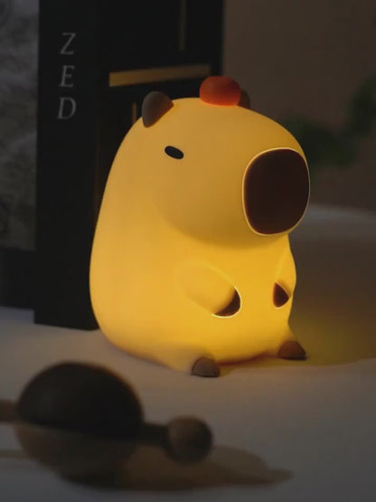 Veladora LED Capibara Multicolor - Lámpara de Noche Silicona Soft 12cm
