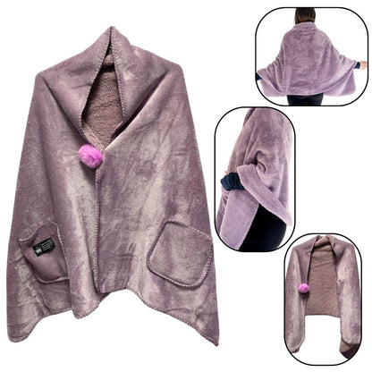 Manta Poncho de Abrigo con Bolsillos 65x170cm - Varios Colores