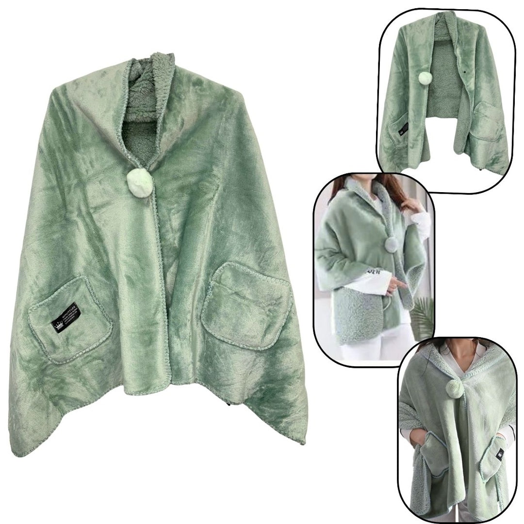 Manta Poncho de Abrigo con Bolsillos 65x170cm - Varios Colores