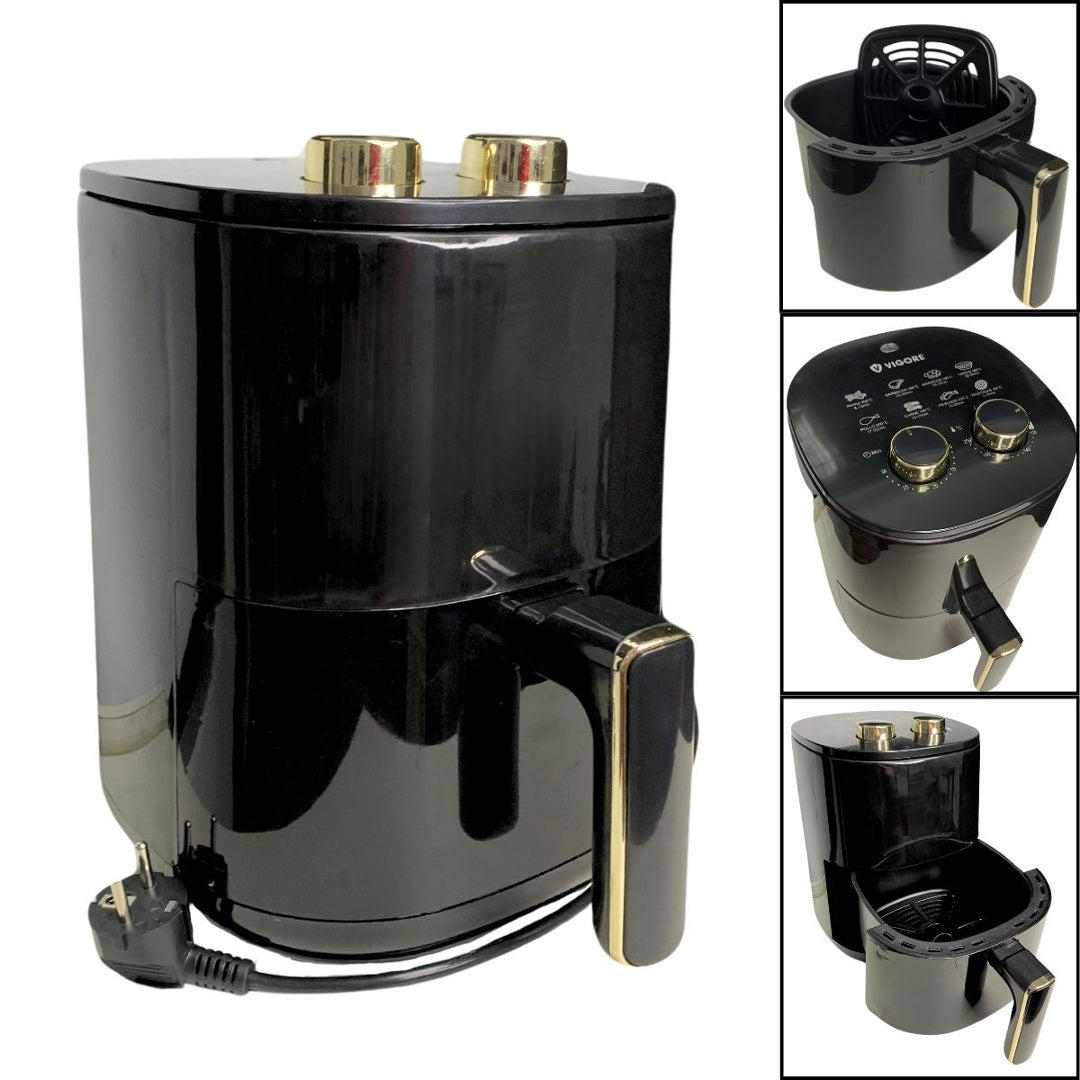 Freidora de aire 4L 1050W negra Vigore