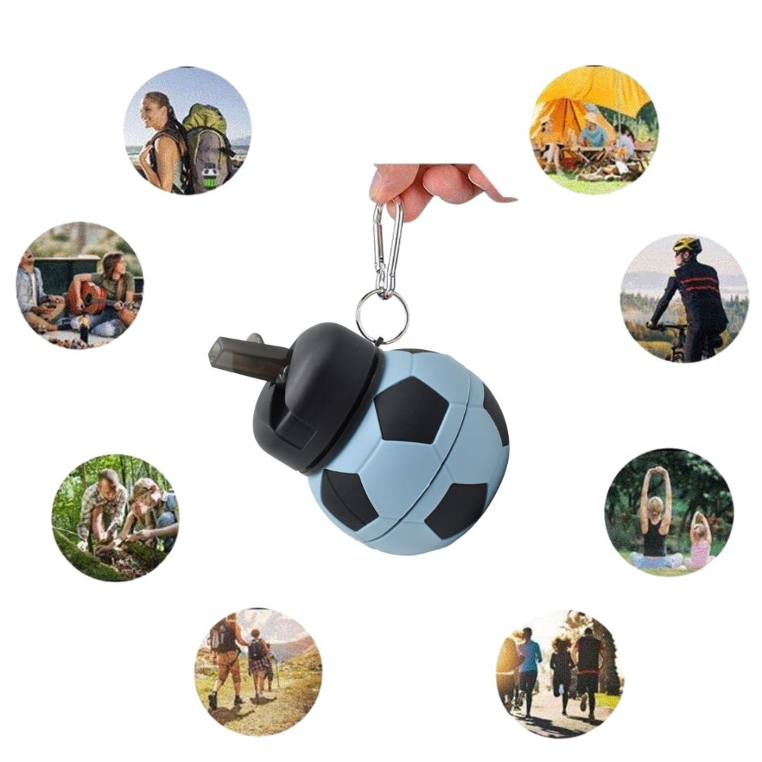 Botella de Silicona Plegable Deportiva - Diseño Pelota de Fútbol o Basket