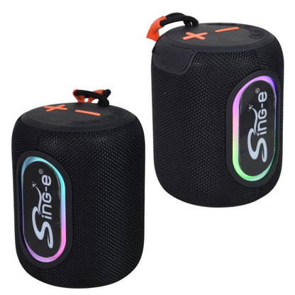 Parlante Bluetooth Portátil con Luces LED RGB y Radio FM - Sing-e Negro