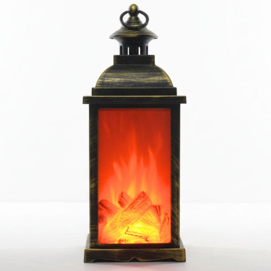 Lámpara Farol LED Efecto Llama Realista - 34x13x13cm Estilo Vintage