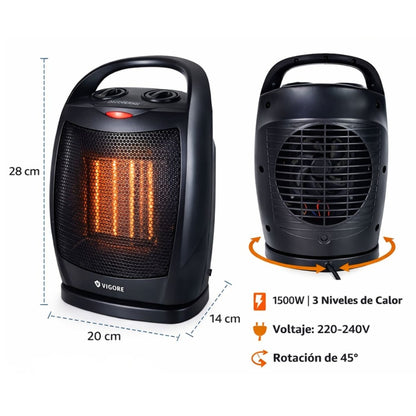 Calentador estufa eléctrica Vigore oscilante 1500W