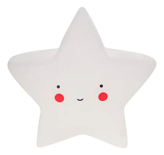 Veladora LED Estrella Blanca 12cm - Luz de Noche Infantil Quitamiedos