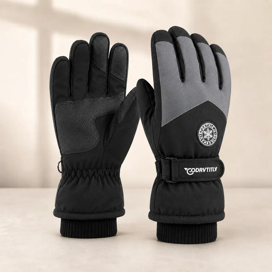 Guantes de Invierno Impermeables Térmicos con Pantalla Táctil - Negro Deportivo
