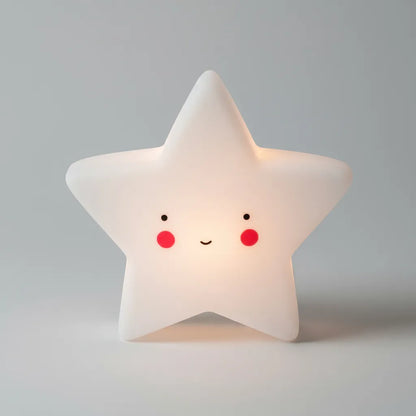 Veladora LED Estrella Blanca 12cm - Luz de Noche Infantil Quitamiedos