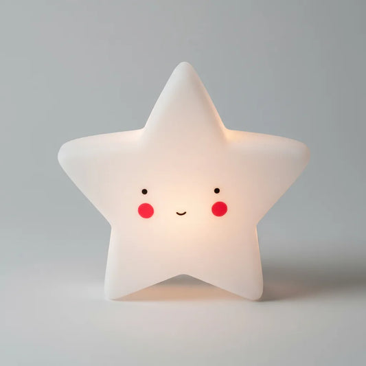 Veladora LED Estrella Blanca 12cm - Luz de Noche Infantil Quitamiedos