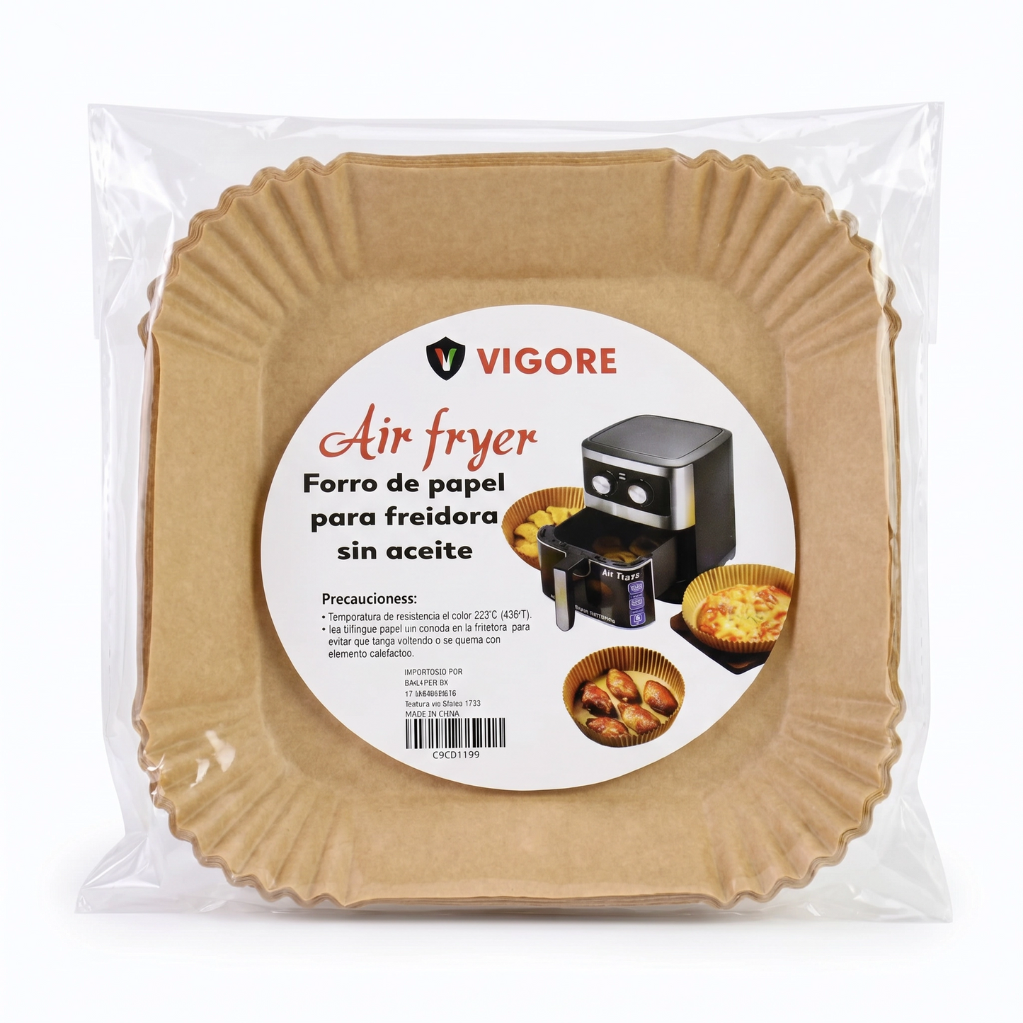 Papel Antiadherente para Freidora de Aire Vigore 16x4.5cm - Pack x50 Unidades